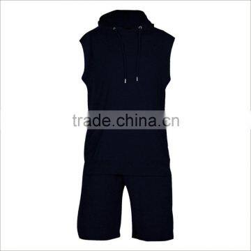 Guangzhou Custom Logo and Print Shorts And Sleeveless Hoodie Sport Tracksuit photo-3