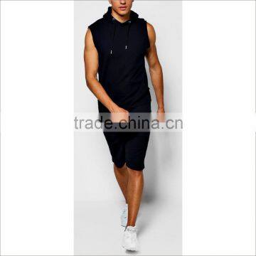 Guangzhou Custom Logo and Print Shorts And Sleeveless Hoodie Sport Tracksuit photo-4