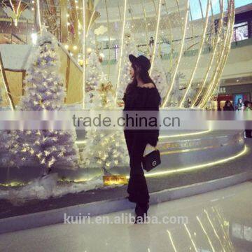 Faux Fur Women Pullover Tops Plaid Ribbed Warm Soft Sweaters Autumn Winter Crew Neck Loose Casual Sweater photo-6