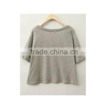 China Women T-shirt Fashion Short Sleeve Embroidered T-shirt for Ladies photo-2