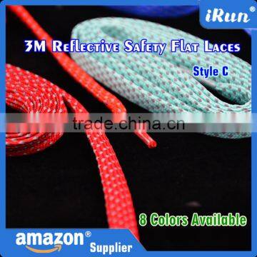Orange Red Bestselling 3M Reflective Safety Flat Bulk Laces ( Style C) - 51" 3M Reflective Visible Shoestrings Sneaker Shoelaces photo-3