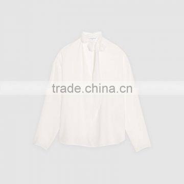 NEWEST DESIGN Nice Fastening at the Collar Women V-neck and Long Sleeve Blouse photo-6