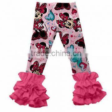 Wholesale baby girl icing ruffle pants cute colorful girls icing legging