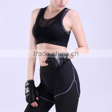 Polyester Hollow Patchwork Girs Push up the Sports Bra photo-3