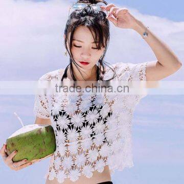 Short Sleeve Blouses Sexy Women See Through Blouses photo-3