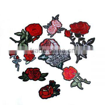 Fabric Iron On Patches At Random Rose Flower Fabric Patch photo-2