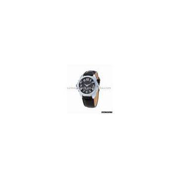 camera watch with leather wristband