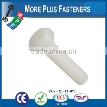 Made in Taiwan M4X6 Color White Hex Head Bolt Nylon Screws