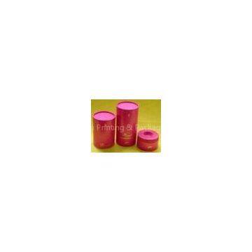 Customized / OEM Pink Velvet Foam Holder, Rigid Cardboard Cosmetic Paper Tubes Packaging