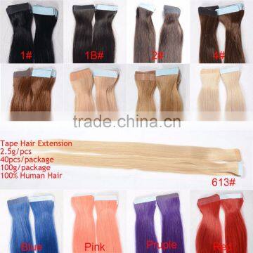 China Most Popular Wholesale Tape Hair Extension , Remy Hair photo-2