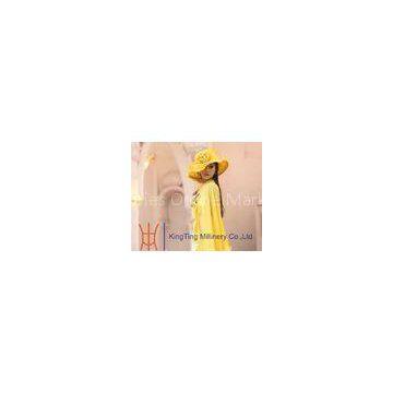 Yellow Wedding Organza Hat With Scarf / Two Layer Flying Organza Brim