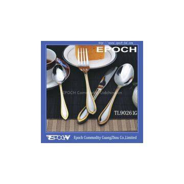 High grade stainless steel gold silver flatware