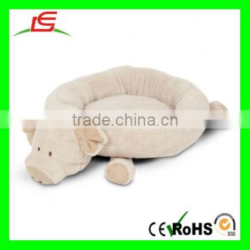 D859 Cosy Pig Lounger Plush Animal Shape Pet Bed