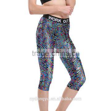 colorful stripe yoga jogging legging capris /blue na spider plus size workout fitness athletic yoga pants/latest sports trousers