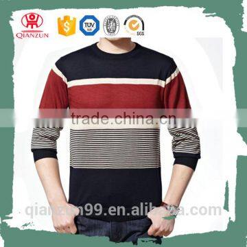 Cheap Custom Long Sleeve Men Striped 60% Cotton 40% Polyester T-shirts Printing photo-3