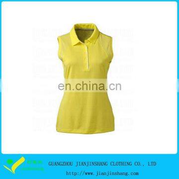 Stylish Design Dri Fit Stretch Slim Fitted Sleeveless Polo Shirt In Yellow