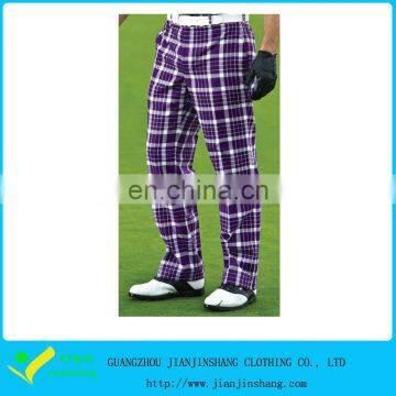 OEM Design Custom Small Check Polyester Golf Men Trousers Models