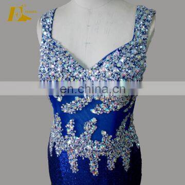 Plus Size Corset Bodice Slit Sequin Long Crystal Embellishments Sexy Prom Dress For Girls photo-6