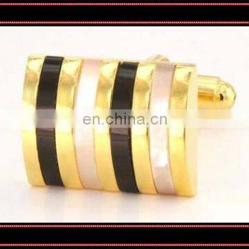 2011 new design gold plated mop onyx cufflinks sets