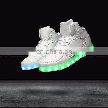 Wholesale New Design Casual Shoes Men Pu Leather Light Shoes Street Dance Luminous High Top LED Shoes Sneakers for Men Women photo-3