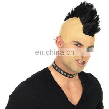 PWS-0448 Black bald mohawk wig for party