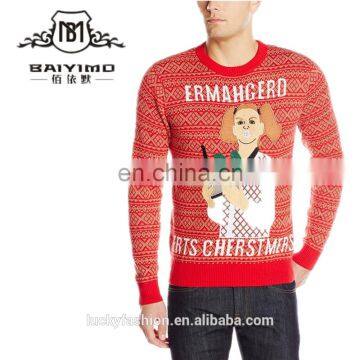 2016 Baiyimo men's lovely christmas pullover sweater wholesale