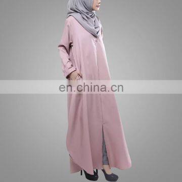 Muslim Jubah New Style Long Sleeves Abaya in Dubai Half Buttons Maxi Islamic Dresses photo-5
