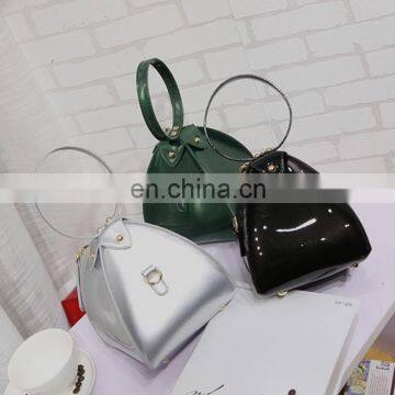 Creative Design Fashion Bright PU Leather Triangle Shoulder Bag Casual Daypack Bags photo-2