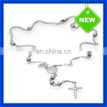 2014 New Stainless Steel Cross Beads Necklace for Men TSSN334#