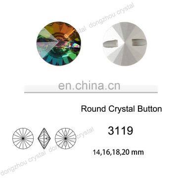 DZ-3119 crystal VM color rivoli crystal buttons for wedding dresses sewing