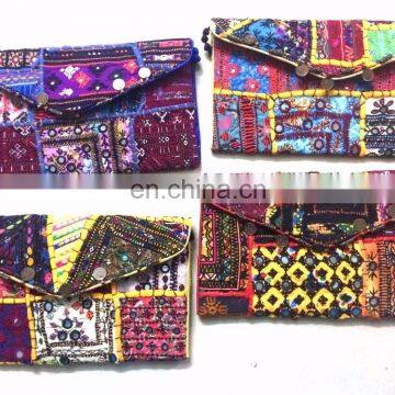 Vintage banjara tribal boho gypsy ethnic clutch purse bag Handmade Old COIN Tribal Gypsy Indian Banjara clutch kutch wholesale