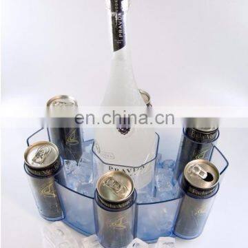 Clear plastic vodka and energy drink ice bucket