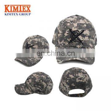 OEM wholesale custom cotton 6 panel Camo embroidery Military Cap