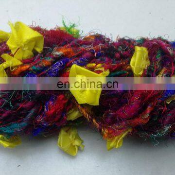 FLOWER Yarn YELLOW AND RED AND BLUE AND ORANGE