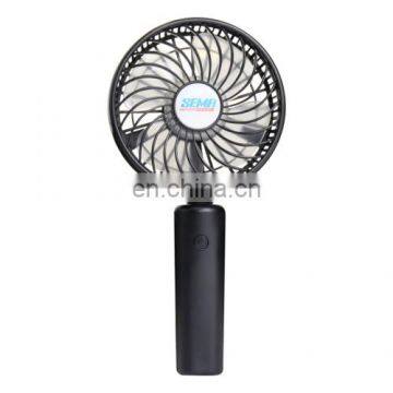 360 Degree Rotate Handheld Rechargeable Mini Battery Fan with 3 Speed Control (Black)