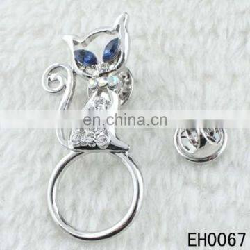 fashion crystal colorful cat frog angel goddess eyeglass holder brooch pins