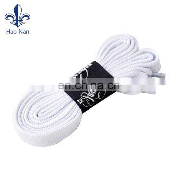 Custom Pure Color Flat Cotton Shoelace With Plastic Clip