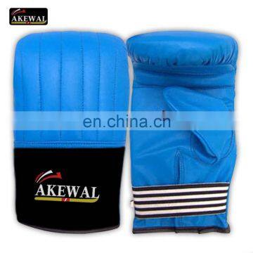 Blue Cowhide Leather Punching Bag Gloves