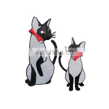 Cute Gold Silver Cat Sequin Patch Sew On Iron On Applique for Clothes Bags Shoes Accessory