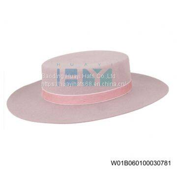 Wool Felt Boater Hat