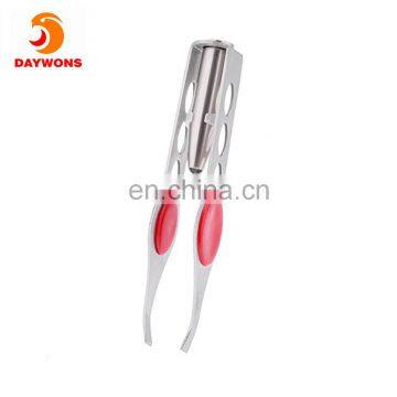 Amazon Hot Selling Make Up LED Light Eyelash Eyebrow Tweezers Precision Hair Removal Lighted Tweezer photo-4