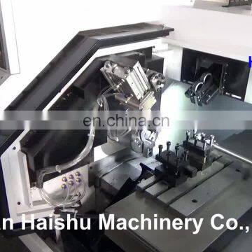 Small CNC lathe CK0660A with feeder and collector