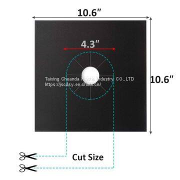 Gas Stove Mat Glass Top Stove Covers Protector Mat Black Silver 10.6*10.6Inch photo-4