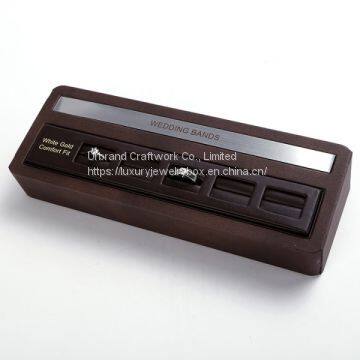 Long PU Rings Display Stand Luxury Wooden Rings Jewelry Display With Custom Logo photo-2