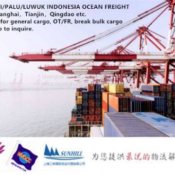 SHANGHAI TO KENDARI OCEAN FREIGHT INDONESIA LOGISTICS SERVICE