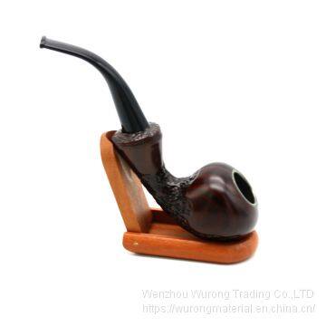 160mm Length Wooden Resin Short Tobacco Pipe With Small Red Bending Head for Smoking