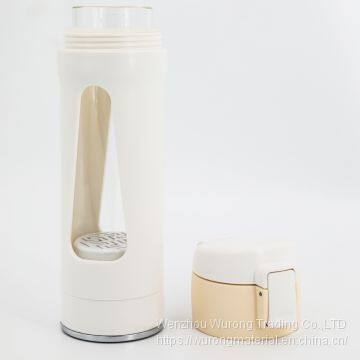 280ml Borosilicate Glass Water Cup With Ceramic Spheres of Mineral Alloy Element Making Water Soluable Hydrogen 800-1300 Pbb Rapid Microelctrolysis Generating Hydrion Neutralizing Radical Portable Lidded Bottle Anit-scald-skid Hot Water Tea Cup photo-2