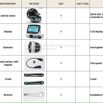 Tongsheng TSDZ 36V/48V 350W Middle Motor Drive System With Torque Sensor Integrated photo-3
