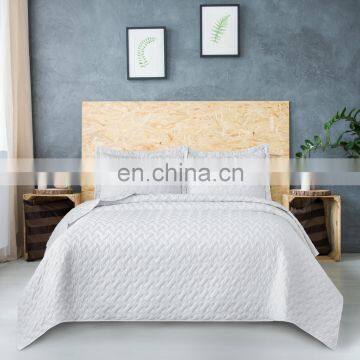 Soft 100% Polyester Fade Resistance Eco-friendly White Plain Quilt For Sale photo-2