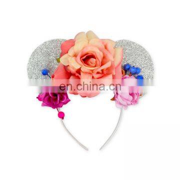 Girl Silver Sparkle Boho Hairband Baby Girl Hair Accessories Mouse Ears Headbands